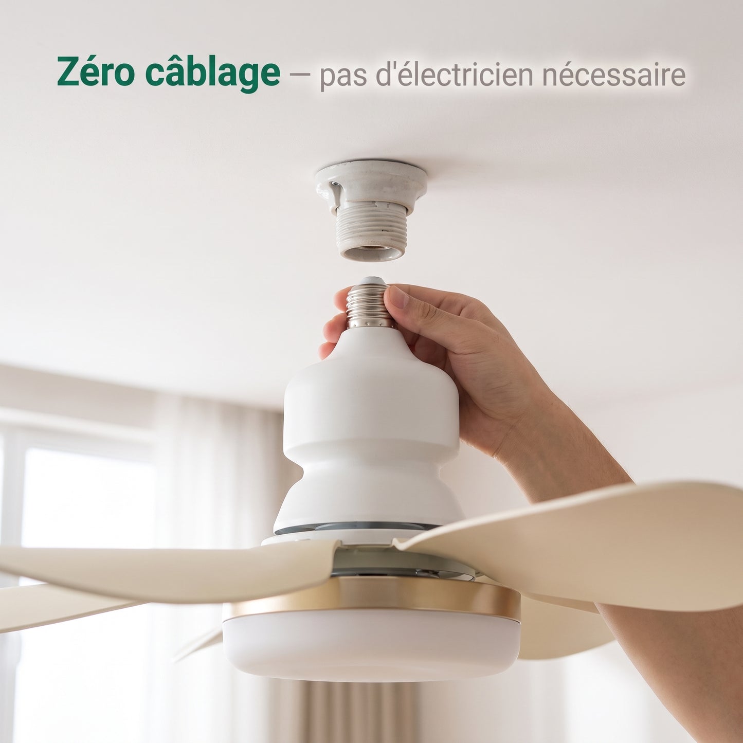 Ventilateur De Plafond Avec Lumière LED Et Télécommande