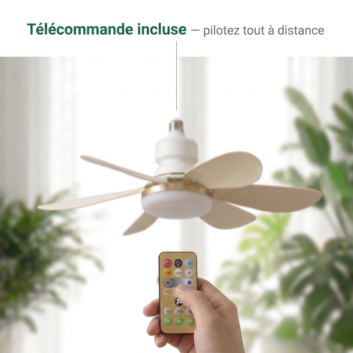 Ventilateur De Plafond Avec Lumière LED Et Télécommande