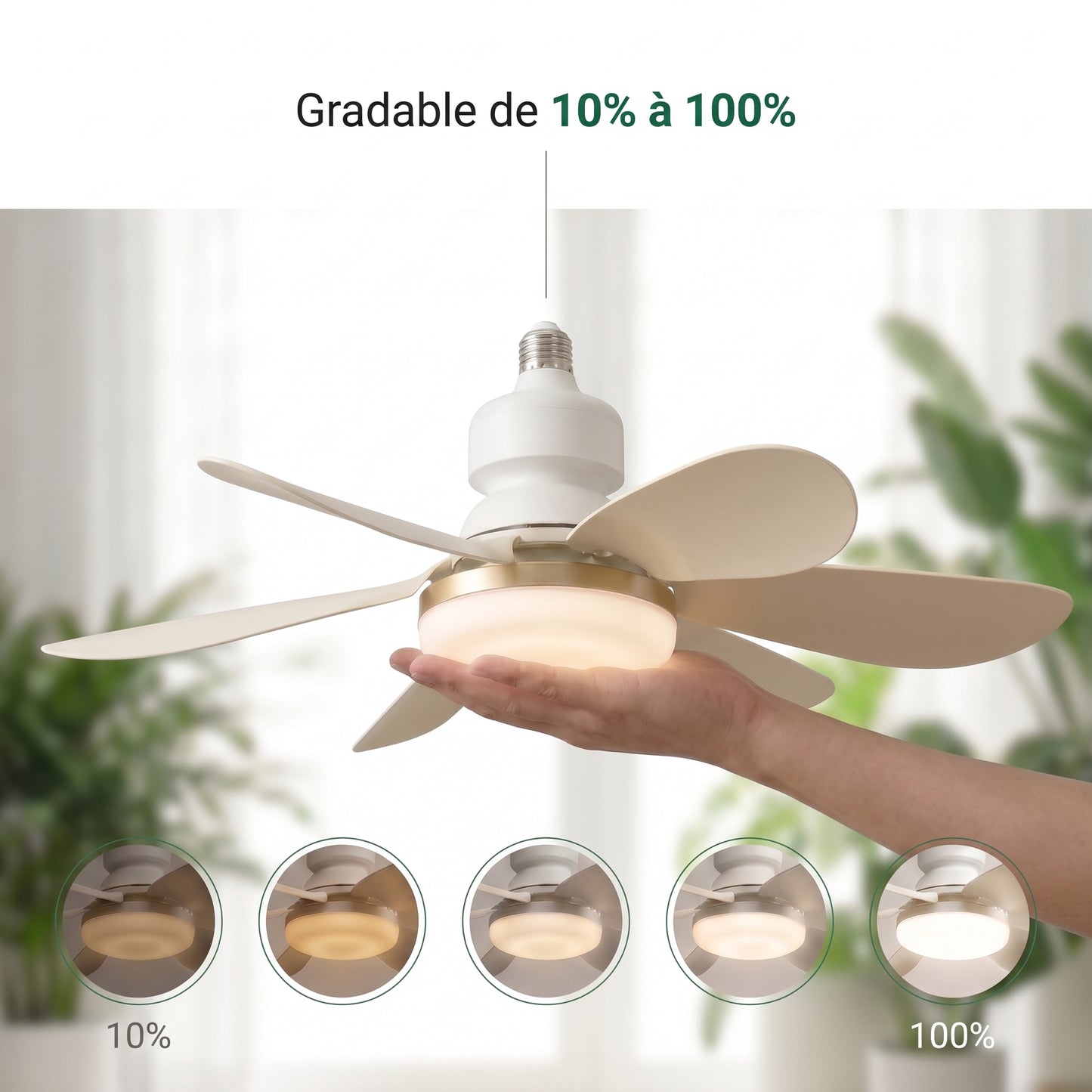 Ventilateur De Plafond Avec Lumière LED Et Télécommande